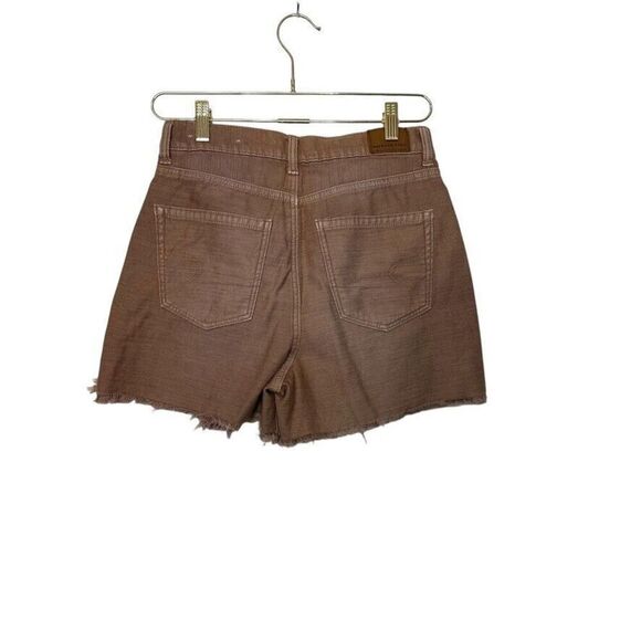 American Eagle Distressed Highest Rise Mom Shorts Women 2 Tan Festival Boho - Picture 2 of 6